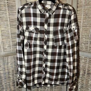 VTG 2000s Diesel Brown and White Flannel - size Large